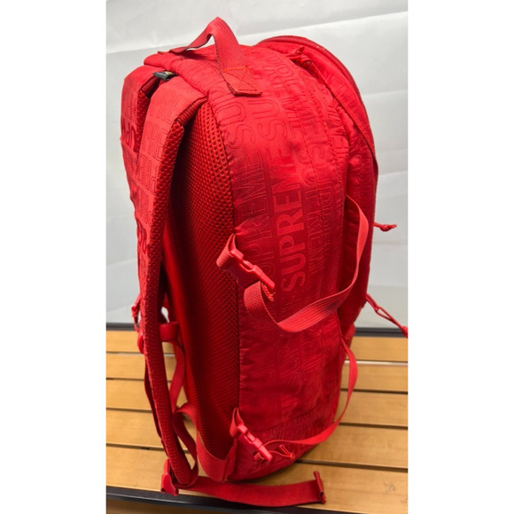 SUPREME NY Nylon Backpack Logo Pattern RED S/S 2019 - Picture 5 of 9